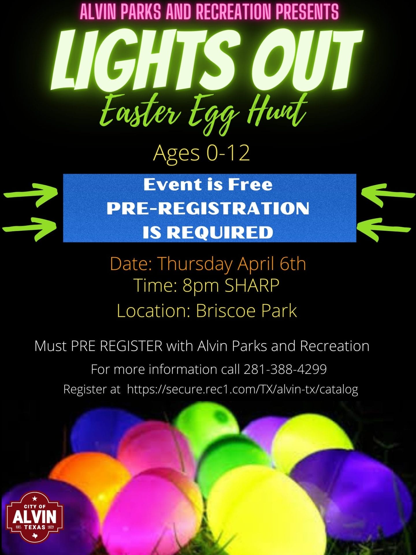 Lights Out Easter Egg Hunt in Alvin