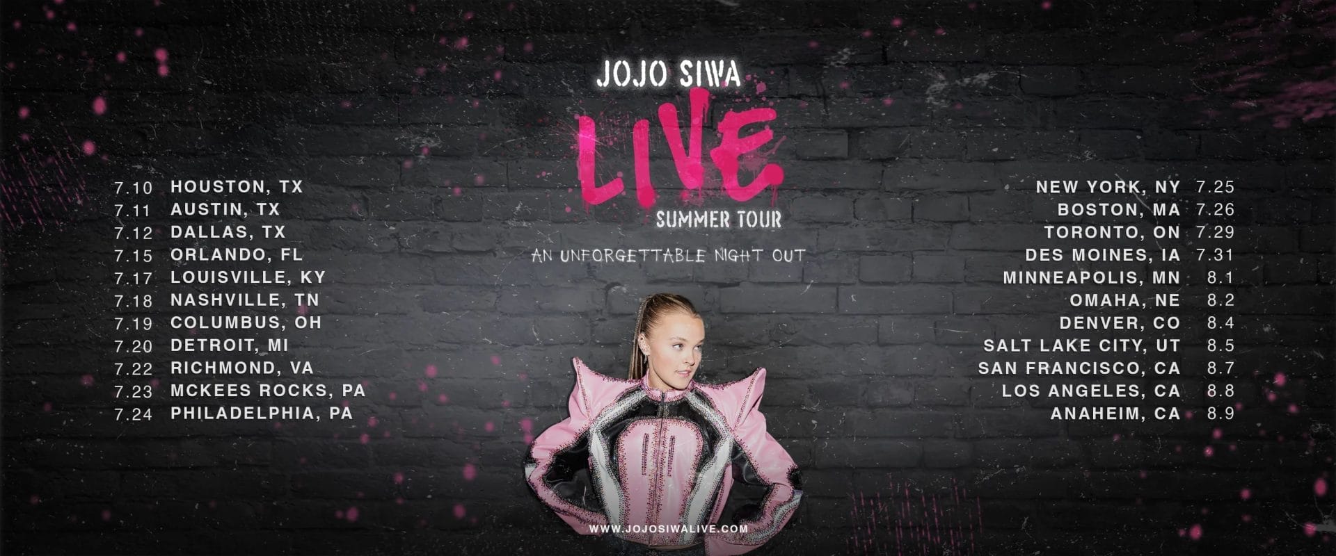 JoJo Siwa Live Tour, Houston events in July 2025
