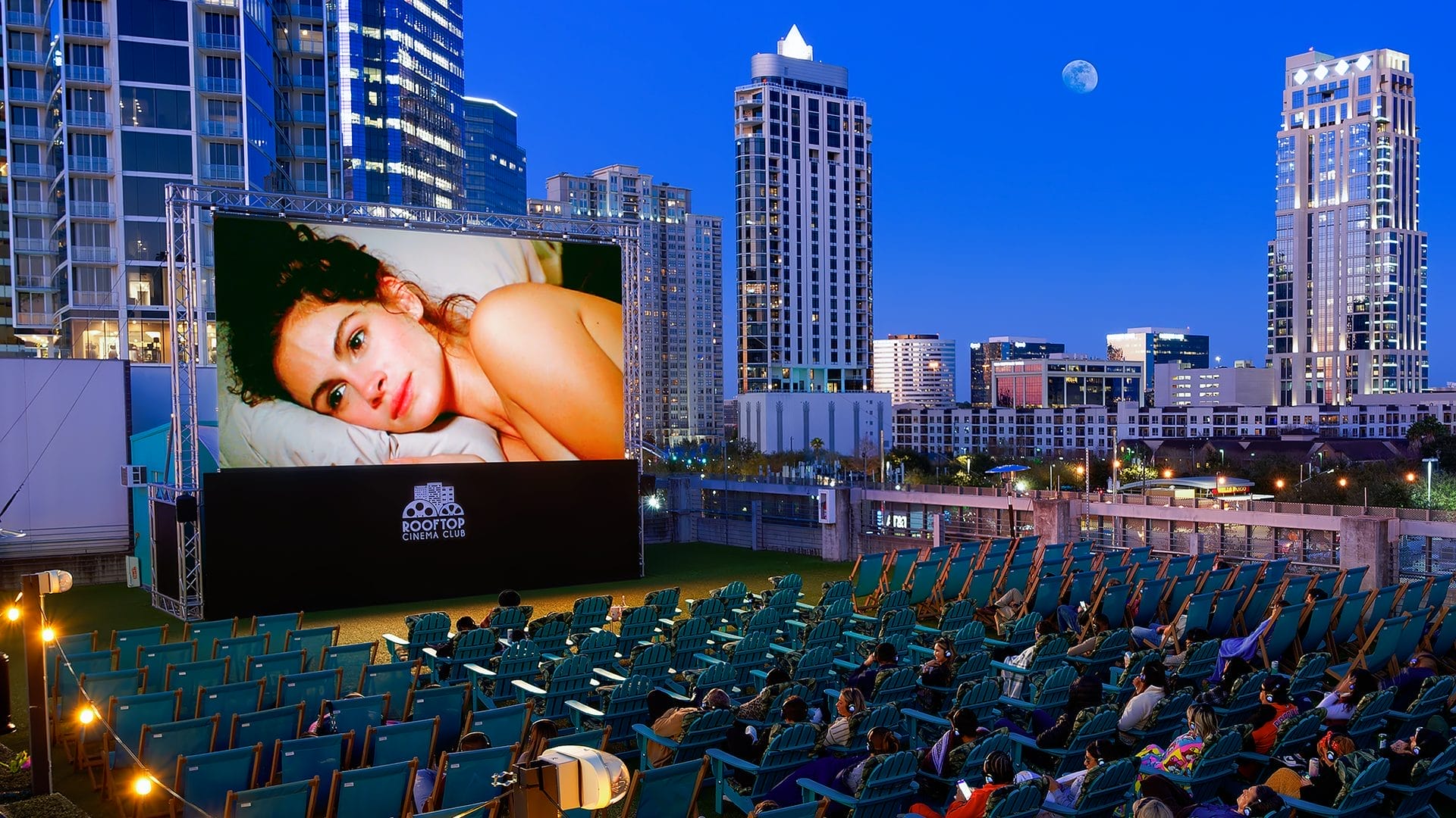 Rooftop Cinema Houston date night ideas